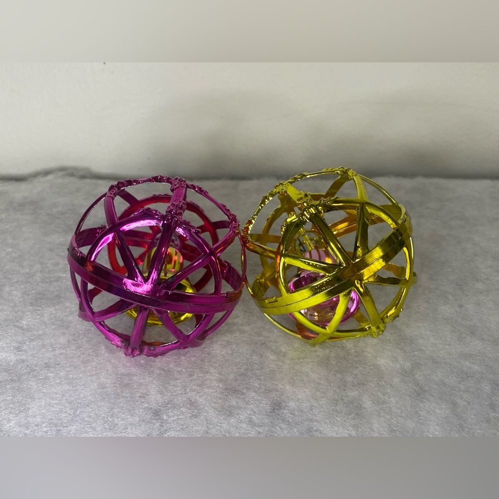 7-pc Bradford Exchange Ornaments Plastic Bell Cage Starburst Sputnik Metallic - Picture 8 of 9